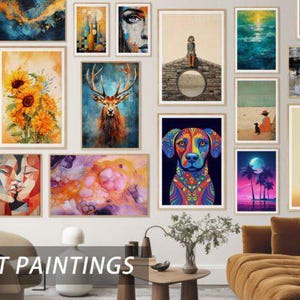 Abstract Boho Gallery Wall Art Set: 36 Piece Printable Bundle (Digital Download)