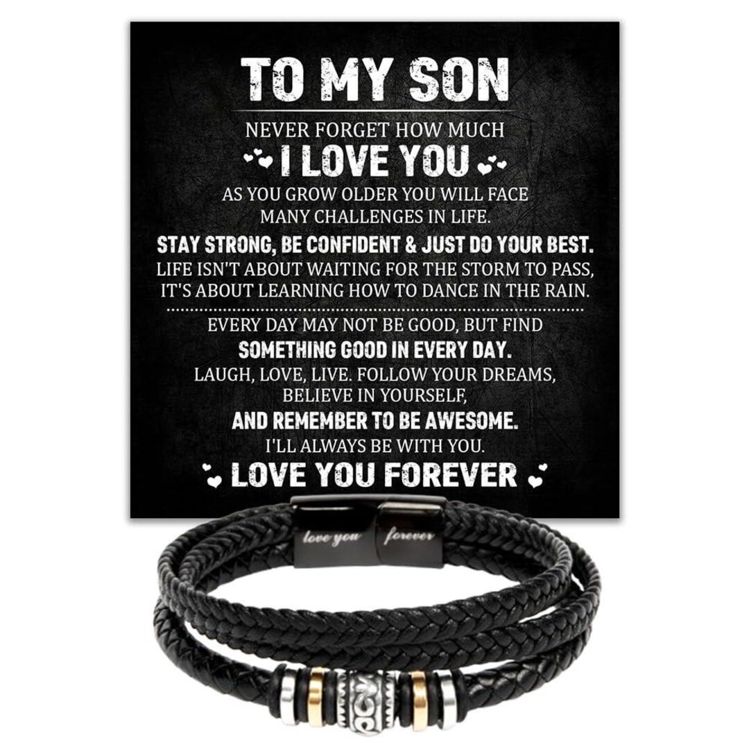 To My Son Bracelet Gift From Mom Dad, Never Forget I Love You ...