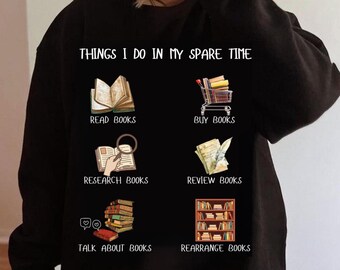 Book Lover Spare Time Activities PNG, Funny Shirt Design (Digital Download)