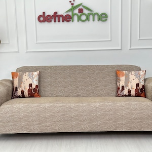 Stretch Sofa Cover – Washable Couch Slipcover – Elastic Couch Protector – Modern Living Room Decor – Defne Home