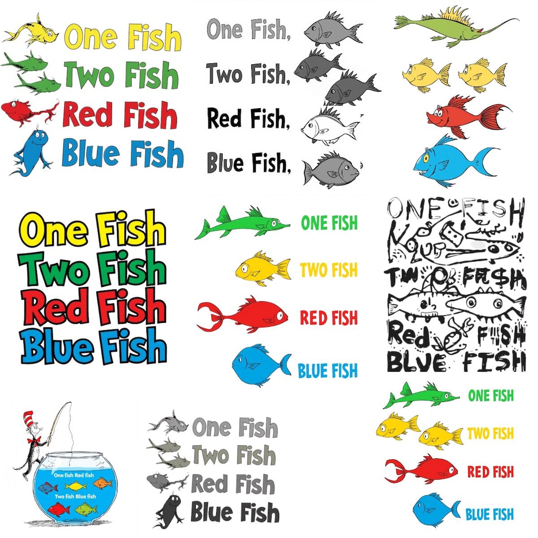 One Fish Two Fish PNG Bundle | Dr. Seuss Inspired Teacher SVG (digital ...