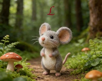 Needle Felt Mouse Figurines, Handmade Wool Mice, Cottagecore Garden Decor, Mouse Lover Gift