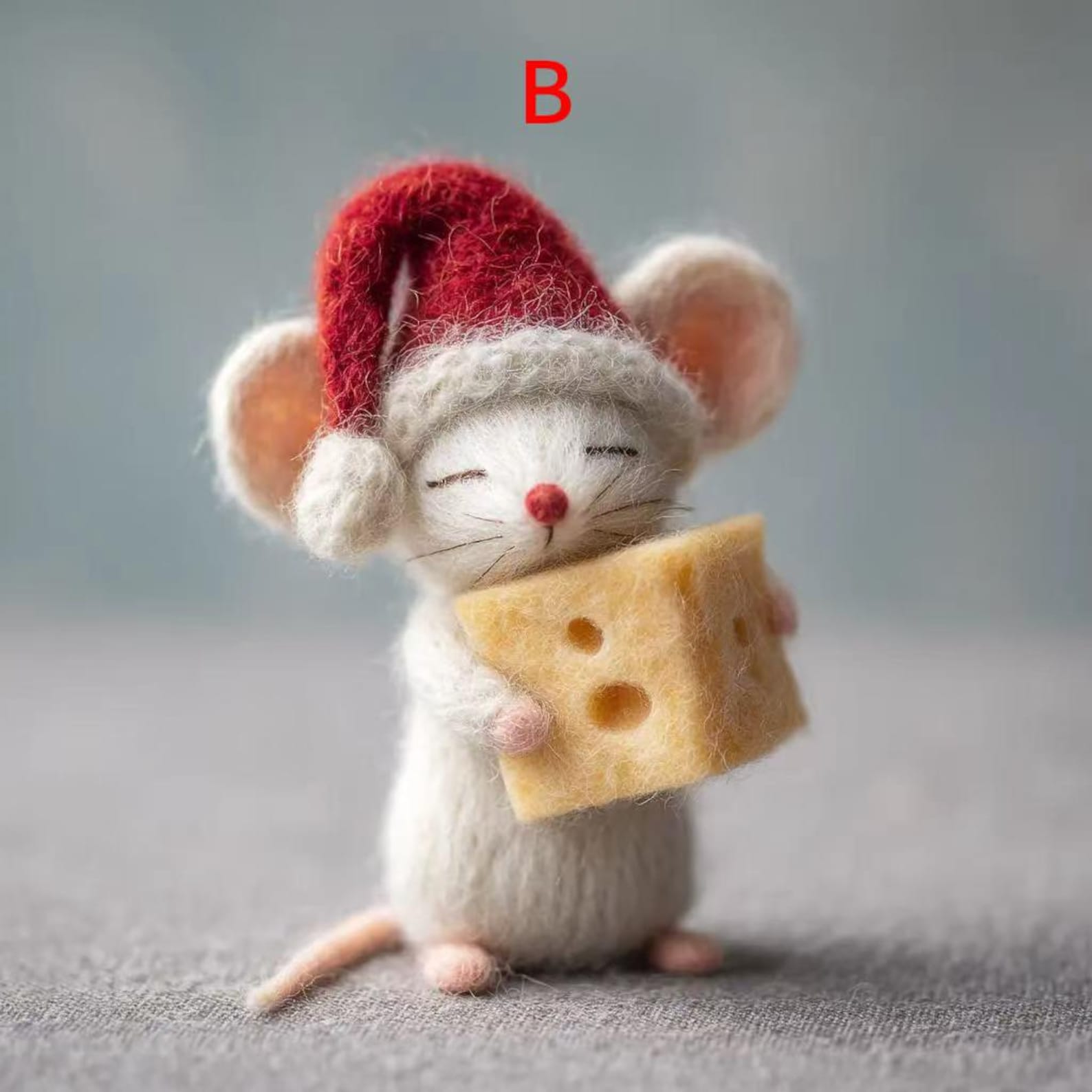 Needle Felt Mouse Figurines, Handmade Wool Mice, Star Cheese Shelf ...