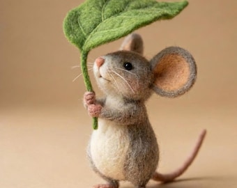 Needle Felt Mouse Figurines, Handmade Wool Mice, Cottagecore Garden Decor, Mouse Lover Gift