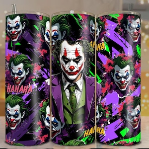 Joker Tumbler Wrap PNG: superschurk sublimatieontwerp (digitale download)