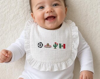 Little Futbol Fan Ruffle Bib- Mexico