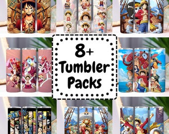 Adventure Anime Tumbler Wrap Bundle PNG | Piratencrew-Thema | 20 Unzen gerade & konisch | Sublimation