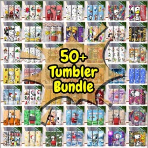 50+ Snoopy Tumbler Wrap Bundle - Weihnachten, Halloween, Verspielte PNGs (20 Unzen Skinny Tumbler, digitaler Download)