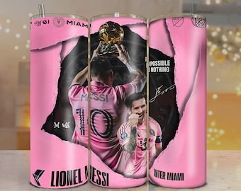 PACKUNG MIT 3 Lionel Messi Inter Miami Becher: 20 Unzen Fußball Geschenk