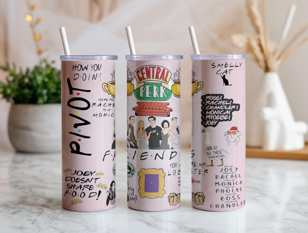 Sitcom Frame Sitcom Coffeehouse Collage Tumbler Wrap PNG | Retro Couch Frame Quotes ...