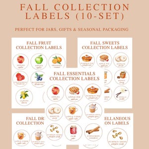 Fall Pantry Labels | Printable Kitchen Jar Stickers | Autumn Harvest Label Set | Instant Download | Apple, Pumpkin, Cinnamon, Spices