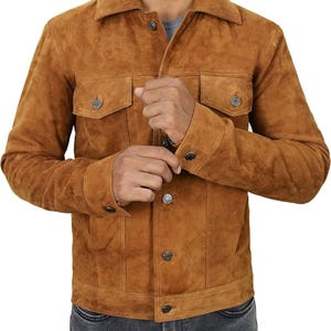 Handmade New Men’s Brown Suede Leather Jacket – Classic Fit with Zipper Closure | Stylish Vintage Outerwear* Gift For Man