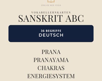 Sanskrit Vokabelset Prana, Pranayama, Chakras, Energiesystem – 36 Sanskrit Begriffe zum Lernen (PDF)