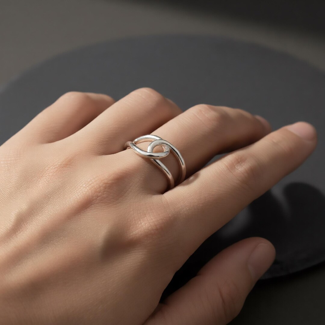 Adjustable Knot Sterling Silver Thumb Ring, Minimalist Statement, Gift ...