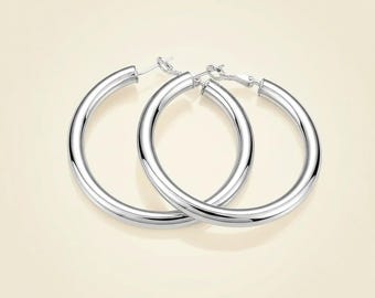 Örhängen i sterlingsilverfyllning | Stor rund sovsits, 5 cm