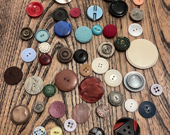 Vintage buttons - set of 50 mixed colours and sizes