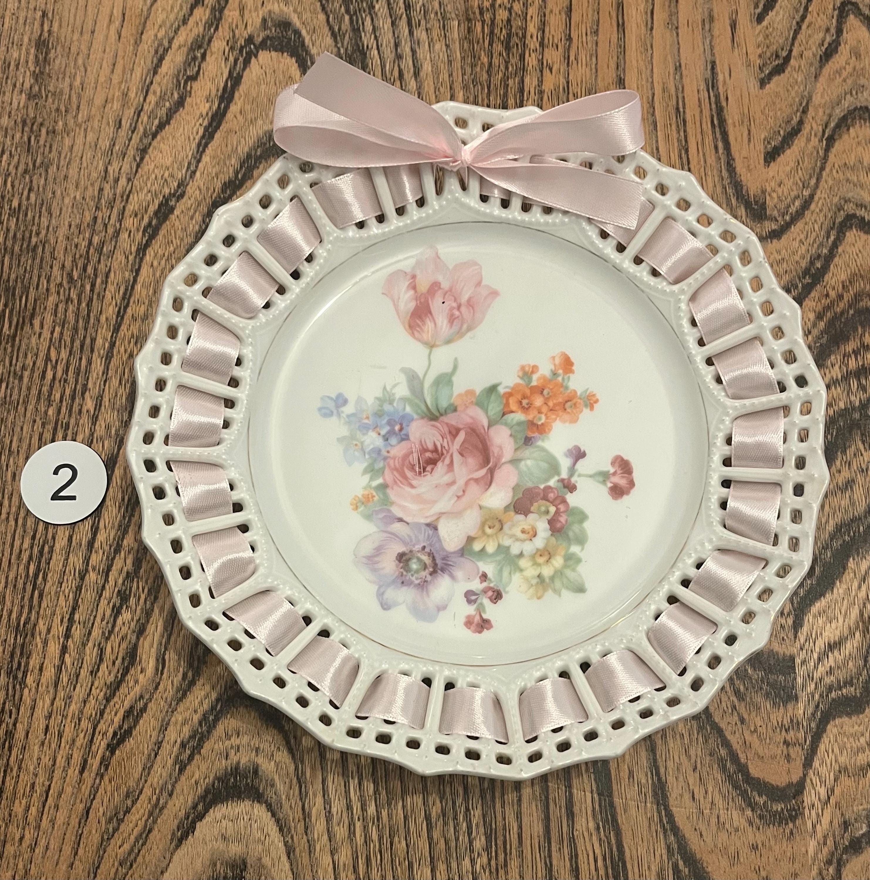 Top Ribbon Plate Vintage Ribbon Plates - Etsy UK