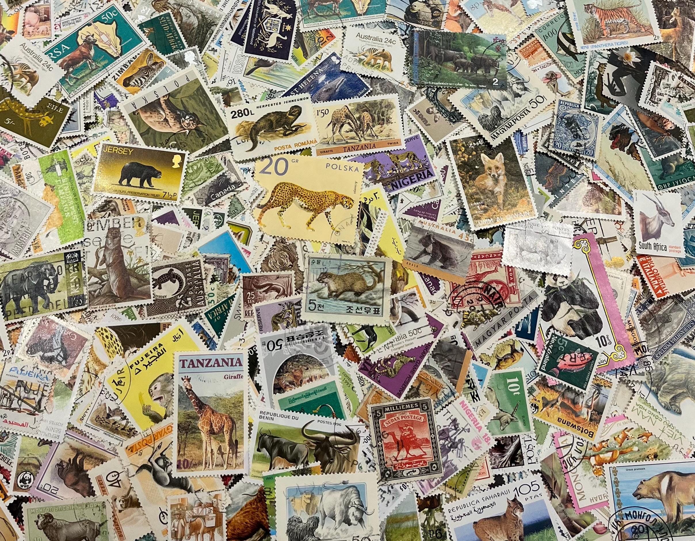 Animals Vintage Stamp Packs of 25 - Worldwide off Paper - Etsy UK