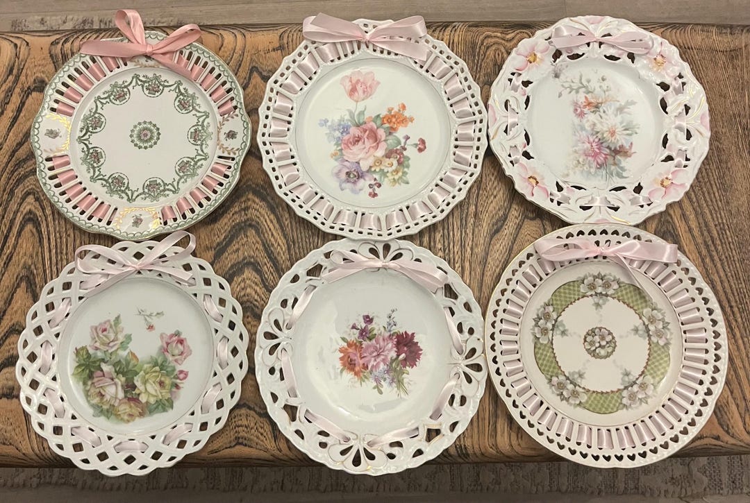 Top Ribbon Plate Vintage Ribbon Plates - Etsy UK