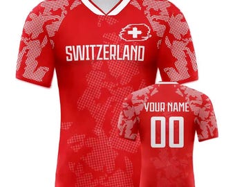 Switzerland custom fan jersey for kids & adults | National football team shirt