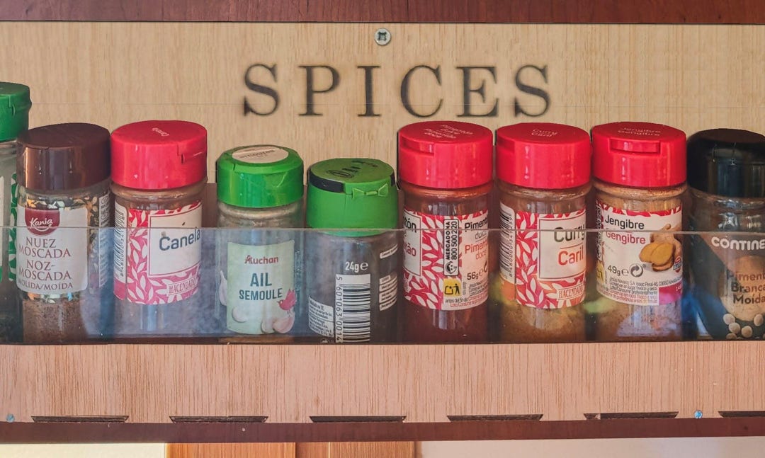 Laser-cut Modular Spice Rack With Screw Reinforcement and Acrylic ...