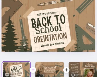 Back to School Classroom Slides Cute Forrest Theme - Presentation Template For Teachers - Powerpoint - Google Slides