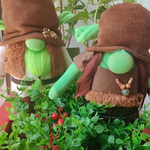 Handmade Scandinavian Gnomes (Shrek&Fiona Gnome) Collectible Lucky Forest Gnome Figurine – Rustic Home Décor Gift – Only One Available