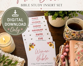 Women of the Bible Digital Download | Printable Loaded Bible Inserts | 5x7 Bible Tip Ins | Bible Study Inserts | Bible Journaling Notes