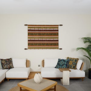 Handcrafted Woven Wall Hanging: Rustic Boho Farmhouse Decor