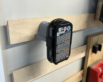 Ryobi 18v Latching Battery Wall Mount, Holds Batteries securely! Shop, garage, workshop organization