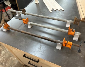 Pipe Clamp Risers/Feet – Fits 1/2" OR 3/4″ Woodworking Clamps – Leveling Stands