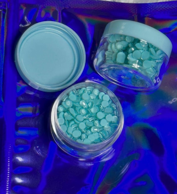 Ice Turquoise Rhinestones | Glass Flatback Crystals, Nail Art (3oz)