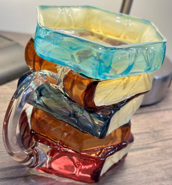 Ugly Duckling 3D Book Mug Glass Painted – Novelty Coffee/Tea Cup for Book Lovers