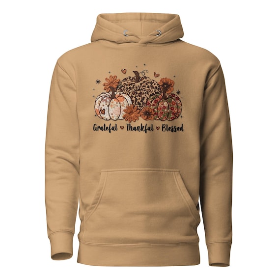 Grateful, Thankful, Blessed Fall Design Unisex Hoodie
