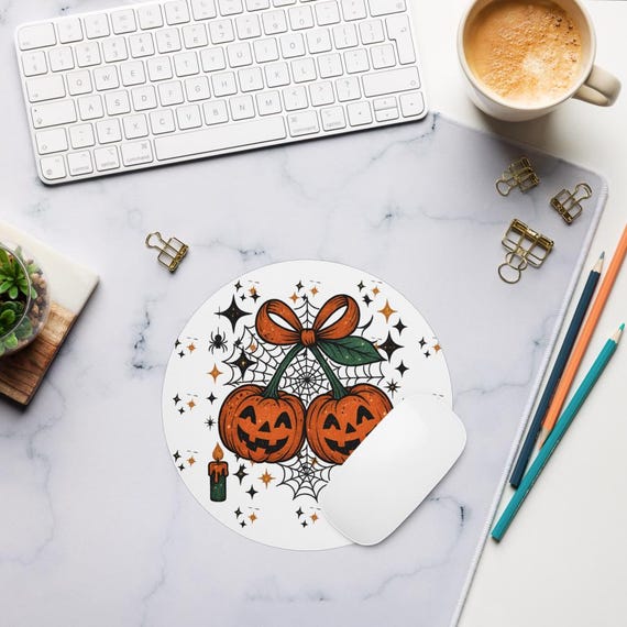 Fun Fall Festival themed Round mouse pad