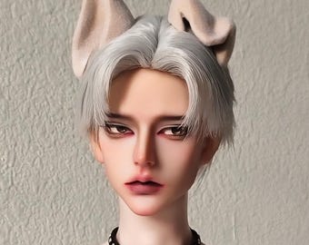 Magnetic BJD Animal Ear – Soft Flocked Dog Ear - 1/6 1/4 1/3 Size – Custom Colors Size Available – Fox/Cat/Puppy/Bunny Ear - BJD Accessories