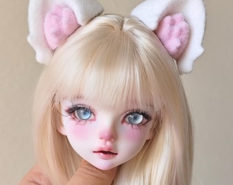 Magnetic BJD Animal Ear – Soft Flocked Cat Ear - 1/6 1/4 1/3 Size – Custom Colors Size Available – Dog/Fox/Puppy/Bunny Ear - BJD Accessories