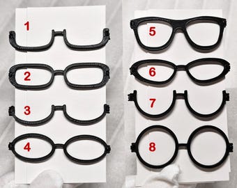 BJD Puppenbrille - Größe 1/4 1/3 - verschiedene Formen - Benutzerdefinierte Farben und Größe erhältlich - BJD Zubehör - Puppenfotorequisite