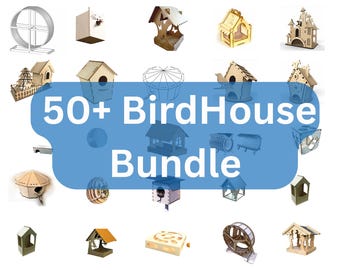 Birdhouse Laser Cut Files Bundle, 3D 2D Patterns (Digital Download)