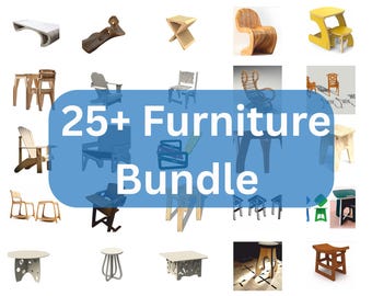 Dollhouse Furniture Laser Cut File Bundle (svg, dxf, ai, eps, cdr, pdf)
