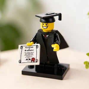 Graduate Minifigure, Graduation Bricks, Graduation Gifts for Him, Graduation Gift for Her,Brick Figures, College High School Graduation Gift