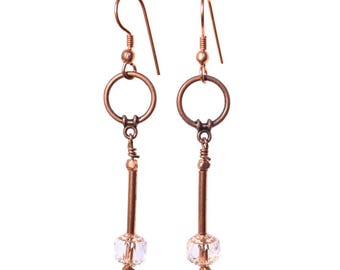 Copper Drop Earrings