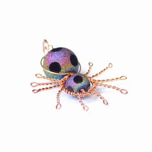 Copper Wire Wrapped Spider Pendant - for necklace, etc