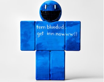 Figura impressa em 3D do Bluudud Forsaken | Arte de fã de Roblox pintada à mão | Colecionável de terror grande | Presente para gamers