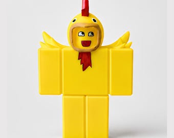 Figura 3D do Galo Abandonado Shedletsky | Arte de Fã de Roblox Pintada à Mão | Colecionável de Terror Divertido | Presente para Gamers