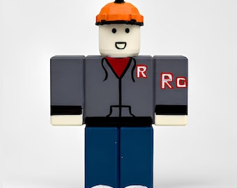 Figura impressa em 3D do Builderman Forsaken | Arte de fã pintada à mão, ícone do Roblox | Item de colecionador grande | Presente para gamers