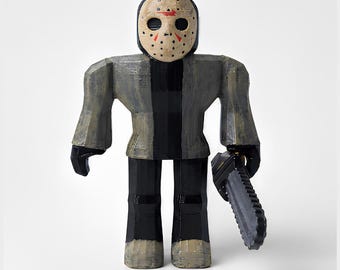 Figura impressa em 3D de Jason Forsaken | Arte de fã de Roblox pintada à mão | Colecionável de terror e suspense | Presente para gamers