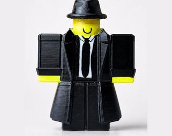 Figura impresa en 3D de Mafioso Forsaken / Arte de fan de Roblox pintado a mano / Coleccionable de juego de terror / Regalo para gamers