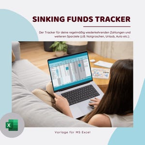 Savings planner & financial planner Excel template – Sinking Funds Tracker (German), automatic calculation in EUR