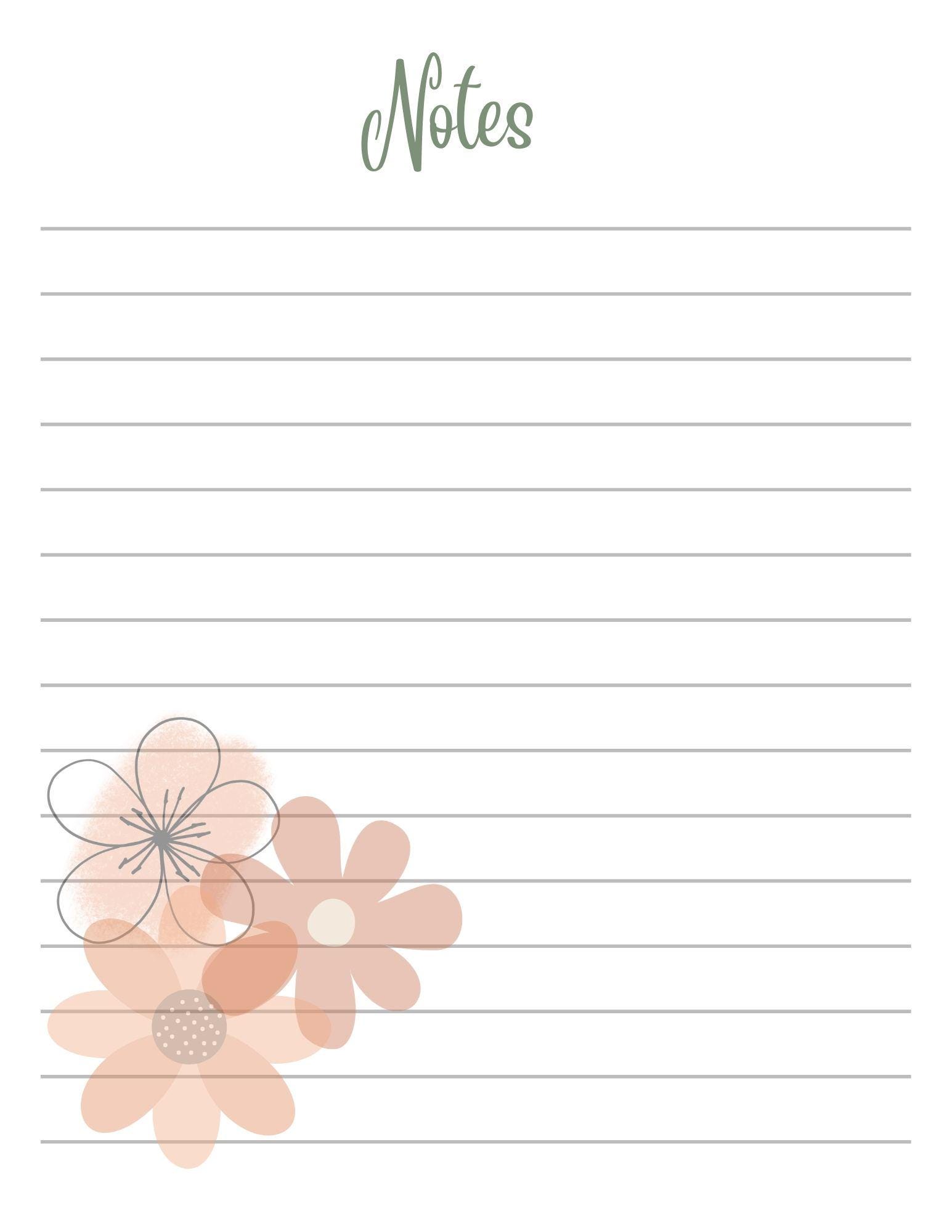 Note Paper Download - Etsy